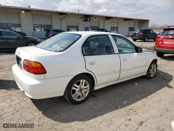 1999 Honda Civic DX with VIN 1HGEJ6625XL005106, listed as a Copart auction lot 50618925 with 123,624 mi miles and Salvage Title. Bid and sale history available at carsss.com. Image 3.