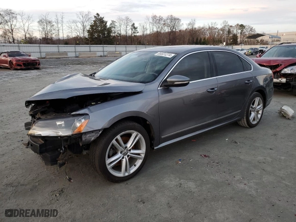 2012 Volkswagen Passat TDI SEL Premium with VIN 1VWCN7A38CC054419, listed as a Copart auction lot 85531274 with 81,293 mi miles and Salvage Title. Bid and sale history available at carsss.com. Image 1.