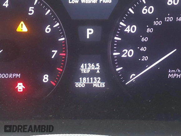 2010 Lexus LS 460 with VIN JTHBL5EFXA5095406, listed as a IAAI auction lot 41135894 with 181,132 mi miles. Bid and sale history available at carsss.com. Image 15.