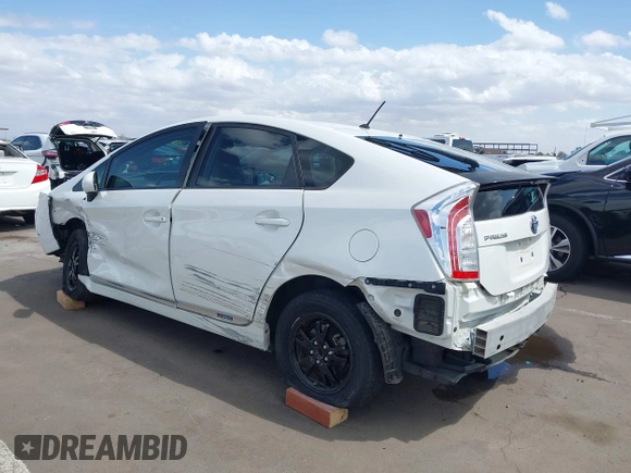 2013 Toyota Prius One with VIN JTDKN3DU2D5655729, listed as a IAAI auction lot 41944784 with 96,951 mi miles. Bid and sale history available at carsss.com. Image 3.