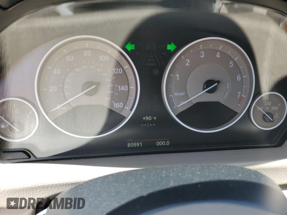 2013 BMW 3 Series 328i with VIN WBA3A5C55DF353705, listed as a Copart auction lot 52998385 with 80,991 mi miles and Clean Title. Bid and sale history available at carsss.com. Image 9.
