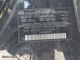 2020 Hyundai Elantra SEL with VIN 5NPD84LF6LH591640, listed as a IAAI auction lot 41586720 with 31,496 mi miles. Bid and sale history available at carsss.com. Image 9.