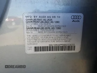 2011 Audi Q5 Prestige с VIN WA1WKAFP5BA033033, выставлен на аукционе Copart как лот 48439575 с пробегом 139 801 миль миль и Чистый • Clean title. История ставок и продаж доступна на DreamBid. Изображение 13.