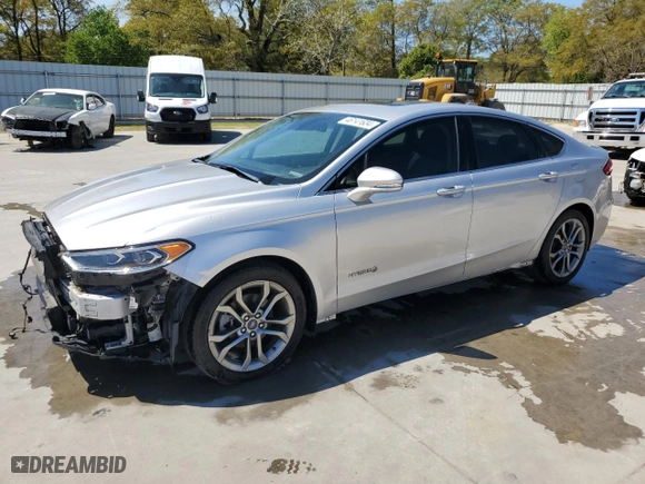 2019 Ford Fusion Hybrid Titanium with VIN 3FA6P0RU7KR206436, listed as a Copart auction lot 46141634 with 52,730 mi miles and Non Repairable. Bid and sale history available at carsss.com. Image 1.
