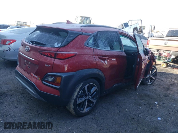 2021 Hyundai Kona Ultimate with VIN KM8K53A59MU712104, listed as a Copart auction lot 87926405 with 0 mi miles and Salvage Title. Bid and sale history available at carsss.com. Image 3.