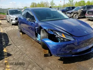 2025 Tesla Model 3 Long Range with VIN 5YJ3E1EB1SF950242, listed as a Copart auction lot 55609035 with 1,344 mi miles and Salvage title. Bid and sale history available at DreamBid. Image 14.
