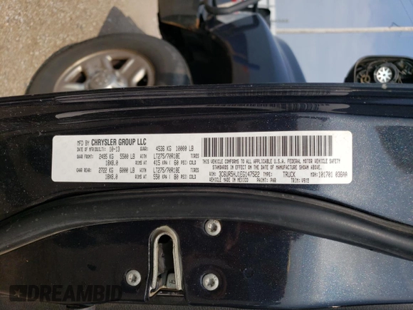 2014 Ram 2500 Tradesman with VIN 3C6UR5HJ1EG147522, listed as a Copart auction lot 68438664 with 189,134 mi miles and Salvage Title. Bid and sale history available at carsss.com. Image 12.