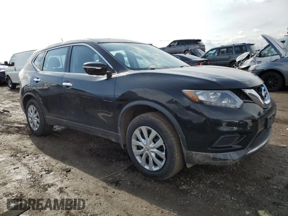 2015 Nissan Rogue S with VIN KNMAT2MV0FP583098, listed as a Copart auction lot 51582475 with 75,557 mi miles and Salvage Title. Bid and sale history available at DreamBid. Image 4.