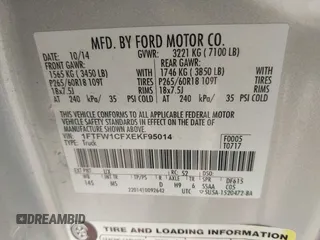 2014 Ford F-150 XL with VIN 1FTFW1CFXEKF95014, listed as a IAAI auction lot 41325134 with 278,444 mi miles. Bid and sale history available at carsss.com. Image 9.