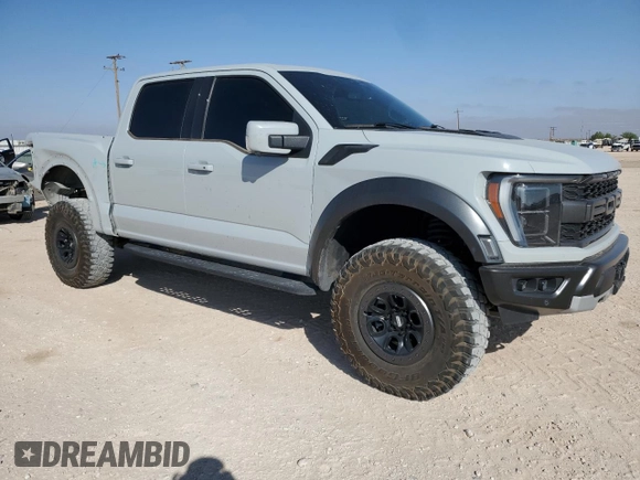 2023 Ford F-150 Raptor with VIN 1FTFW1RG7PFB77277, listed as a Copart auction lot 51096445 with 43,917 mi miles and Salvage Title. Bid and sale history available at DreamBid. Image 4.