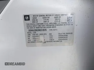 2017 Chevrolet Equinox LT with VIN 2GNALCEK2H6312676, listed as a IAAI auction lot 41891434 with 180,745 mi miles and . Bid and sale history available at DreamBid. Image 9.