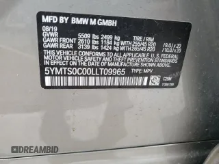 2020 BMW X3 M Competition with VIN 5YMTS0C00LLT09965, listed as a Copart auction lot 80909204 with 53,351 mi miles and Salvage Title. Bid and sale history available at carsss.com. Image 13.