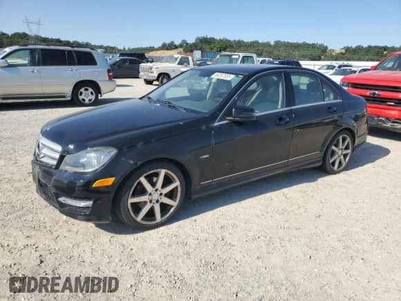 2012 Mercedes-Benz C 250 Sport with VIN WDDGF4HB1CR215421, listed as a Copart auction lot 59267555 with 114,029 mi miles and Clean title. Bid and sale history available at DreamBid. Image 1.