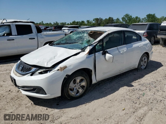 2013 Honda Civic LX with VIN 2HGFB2F51DH561099, listed as a Copart auction lot 51864645 with Not Provided miles and Non Repairable. Bid and sale history available at DreamBid. Image 1.