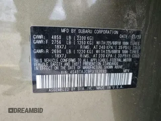 2023 Subaru Outback Onyx с VIN 4S4BTAJC9P3183692, выставлен на аукционе Copart как лот 56671215 с пробегом 33 070 миль миль и Списание • Salvage title. История ставок и продаж доступна на DreamBid. Изображение 13.