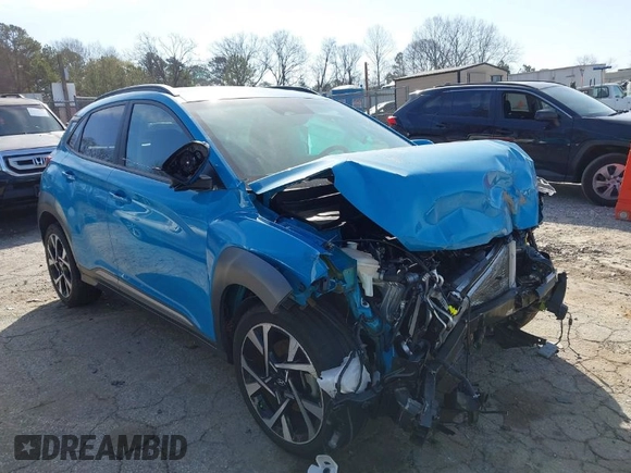 2023 Hyundai Kona Limited with VIN KM8K53A3XPU954113, listed as a IAAI auction lot 41744345 with 23,195 mi miles. Bid and sale history available at carsss.com. Image 1.
