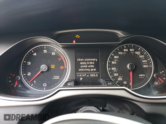 2013 Audi A4 Premium with VIN WAUAFAFL3DN025331, listed as a Copart auction lot 55122445 with 114,147 mi miles and Salvage title. Bid and sale history available at DreamBid. Image 9.