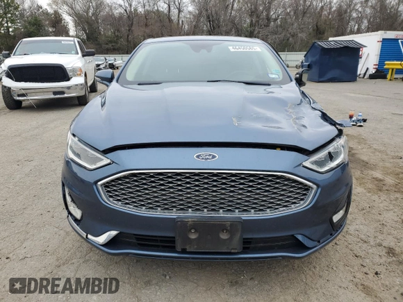 2019 Ford Fusion Titanium with VIN 3FA6P0D99KR117213, listed as a Copart auction lot 46450585 with 128,868 mi miles and Salvage Title. Bid and sale history available at carsss.com. Image 5.