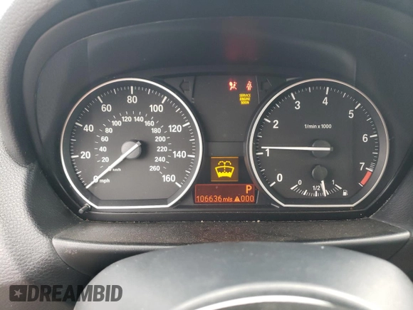 2009 BMW 1 Series 128i with VIN WBAUP93589VF48224, listed as a Copart auction lot 85687834 with 106,636 mi miles and Salvage title. Bid and sale history available at DreamBid. Image 9.