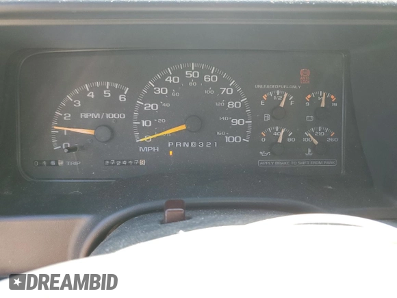 1997 GMC Yukon with VIN 1GKEK13R0VJ747359, listed as a Copart auction lot 48301095 with 272,417 mi miles and Salvage Title. Bid and sale history available at carsss.com. Image 9.