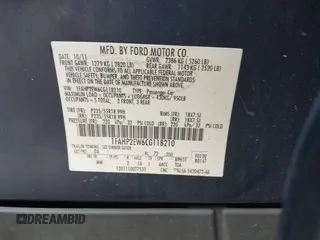 2012 Ford Taurus SEL with VIN 1FAHP2EW6CG118210, listed as a IAAI auction lot 41613557 with 197,069 mi miles and . Bid and sale history available at DreamBid. Image 9.