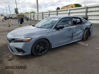 2024 Honda Civic Sport with VIN 2HGFE2F58RH556805, listed as a Copart auction lot 55406945 with 22,746 mi miles and Salvage title. Bid and sale history available at DreamBid. Image 1.