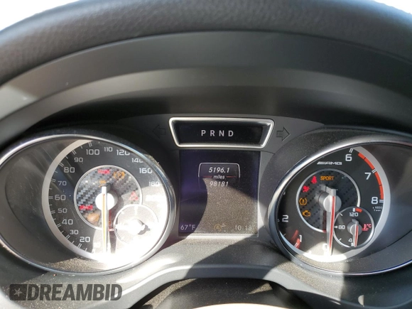 2015 Mercedes-Benz CLA 45 AMG with VIN WDDSJ5CB0FN198211, listed as a Copart auction lot 74825184 with 98,181 mi miles and Salvage Title. Bid and sale history available at DreamBid. Image 9.