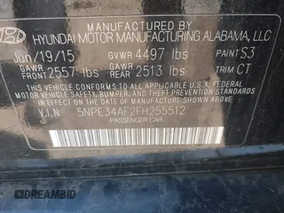 2015 Hyundai Sonata Limited with VIN 5NPE34AF2FH255512, listed as a IAAI auction lot 42075804 with 156,189 mi miles and . Bid and sale history available at carsss.com. Image 9.