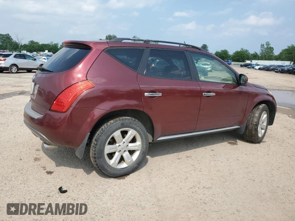 2007 Nissan Murano SL with VIN JN8AZ08W27W609606, listed as a Copart auction lot 60458045 with 86,281 mi miles and Salvage title. Bid and sale history available at DreamBid. Image 3.