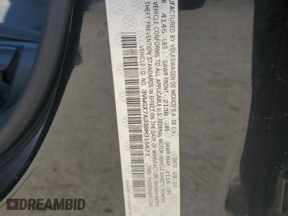 2011 Volkswagen Jetta SEL с VIN 3VWGX7AJ3BM315673, выставлен на аукционе Copart как лот 49214305 с пробегом 125 902 миль миль и Списание • Salvage title. История ставок и продаж доступна на DreamBid. Изображение 14.