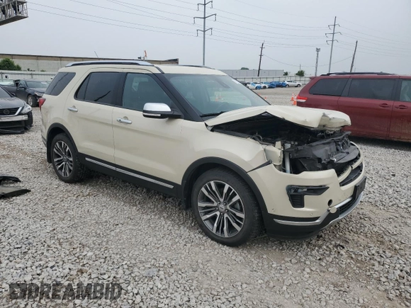2018 Ford Explorer Platinum with VIN 1FM5K8HT0JGB28837, listed as a Copart auction lot 59709785 with 98,861 mi miles and Non repairable. Bid and sale history available at DreamBid. Image 4.
