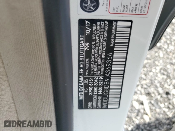 2018 Mercedes-Benz S 560 with VIN WDDUG8DB9JA369366, listed as a Copart auction lot 42800795 with 90,767 mi miles and Clean Title. Bid and sale history available at carsss.com. Image 12.