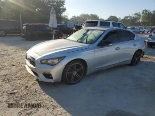 2019 Infiniti Q50 3.0t LUXE with VIN JN1EV7AP1KM510383, listed as a Copart auction lot 52924285 with 74,381 mi miles and Salvage Title. Bid and sale history available at carsss.com. Image 1.