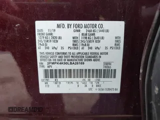 2020 Ford Edge Titanium with VIN 2FMPK4K90LBA26169, listed as a IAAI auction lot 41848710 with 86,987 mi miles. Bid and sale history available at carsss.com. Image 9.