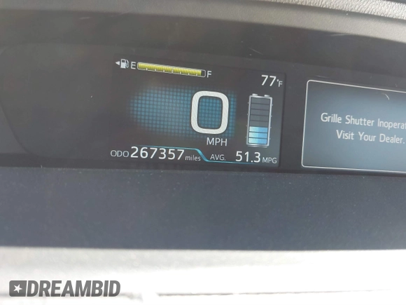 2018 Toyota Prius Two with VIN JTDKARFU9J3065238, listed as a IAAI auction lot 41676208 with 267,357 mi miles. Bid and sale history available at carsss.com. Image 7.