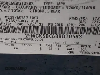 2011 Ford Flex SE with VIN 2FMGK5BC6BBD10583, listed as a IAAI auction lot 41715689 with 168,575 mi miles. Bid and sale history available at carsss.com. Image 9.
