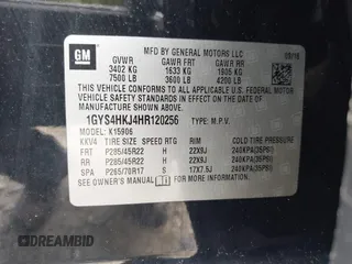 2017 Cadillac Escalade ESV Luxury with VIN 1GYS4HKJ4HR120256, listed as a IAAI auction lot 42561194 with 165,482 mi miles and . Bid and sale history available at DreamBid. Image 9.