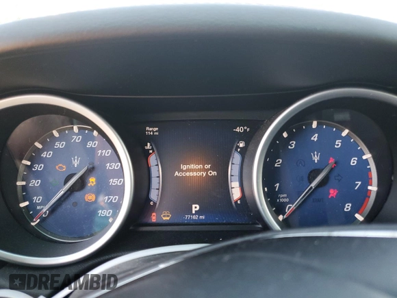2015 Maserati Ghibli S Q4 with VIN ZAM57RTAXF1138699, listed as a Copart auction lot 71731203 with 77,162 mi miles. Bid and sale history available at carsss.com. Image 9.