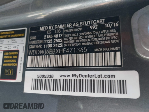 2017 Mercedes-Benz C 43 AMG with VIN WDDWJ6EBXHF471365, listed as a IAAI auction lot 41441957 with 80,322 mi miles and . Bid and sale history available at carsss.com. Image 9.