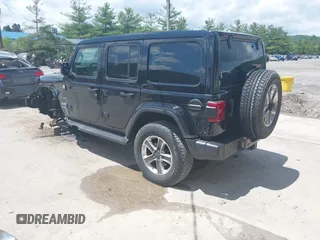 2021 Jeep Wrangler Unlimited Sahara with VIN 1C4HJXEN4MW610287, listed as a IAAI auction lot 42538525 with 24,861 mi miles and . Bid and sale history available at DreamBid. Image 3.