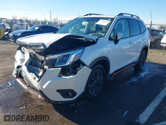 2023 Subaru Forester Sport with VIN JF2SKAJC7PH477135, listed as a IAAI auction lot 41265315 with 13,065 mi miles. Bid and sale history available at carsss.com. Image 17.