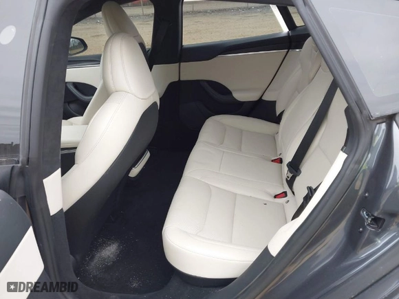 2022 Tesla Model S with VIN 5YJSA1E55NF492601, listed as a IAAI auction lot 41391782 with 27,738 mi miles. Bid and sale history available at carsss.com. Image 8.