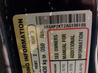 2010 Ford Taurus SHO с VIN 1FAHP2KT2AG106188, выставлен на аукционе IAAI как лот 42404341 с пробегом 243 430 миль миль и . История ставок и продаж доступна на DreamBid. Изображение 9.