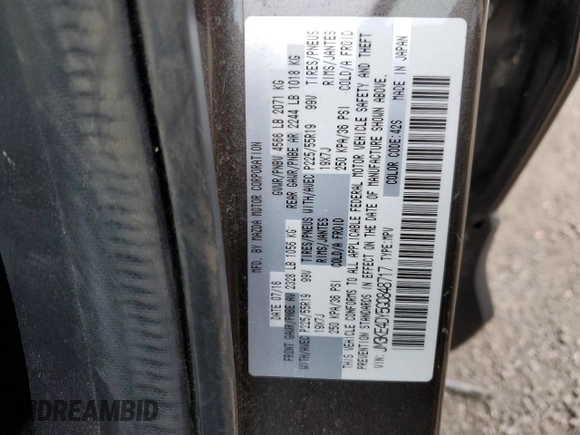 2016 Mazda CX-5 Grand Touring with VIN JM3KE4DY5G0848717, listed as a Copart auction lot 53249895 with 86,746 mi miles and Salvage Title. Bid and sale history available at carsss.com. Image 15.