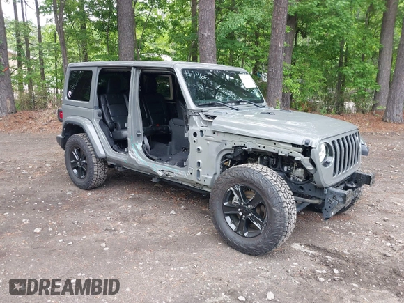2021 Jeep Wrangler Unlimited Sahara with VIN 1C4HJXEG0MW703812, listed as a IAAI auction lot 42186089 with 50,349 mi miles and . Bid and sale history available at DreamBid. Image 1.