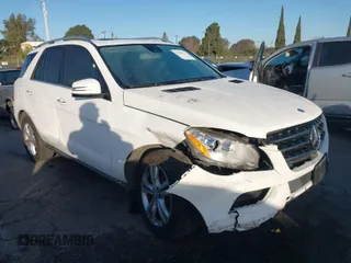 2014 Mercedes-Benz M ML 350 with VIN 4JGDA5JB2EA404510, listed as a IAAI auction lot 41534271 with 105,420 mi miles. Bid and sale history available at carsss.com. Image 1.