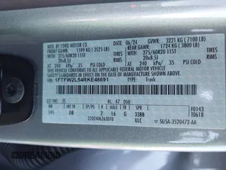 2024 Ford F-150 STX with VIN 1FTFW2L54RKE48691, listed as a IAAI auction lot 41554175 with 6,781 mi miles and . Bid and sale history available at carsss.com. Image 9.