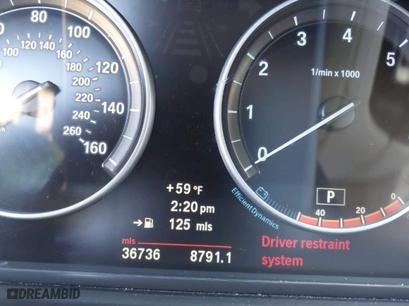 2012 BMW 5 Series 528i with VIN WBAXG5C53CDY30206, listed as a IAAI auction lot 41360358 with 36,736 mi miles. Bid and sale history available at carsss.com. Image 7.