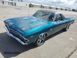 1969 Chevrolet El Camino z VIN 136809Z317273, wystawiony jako Copart lot #76269464 z przebiegiem 38 795 mil mil oraz Szkoda całkowita • Salvage title. Historia ofert i sprzedaży dostępna na DreamBid. Obrazek 1.
