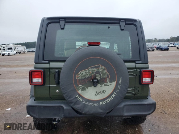 2021 Jeep Wrangler Sport with VIN 1C4GJXAGXMW701082, listed as a Copart auction lot 80138224 with 31,102 mi miles and Salvage Title. Bid and sale history available at DreamBid. Image 6.